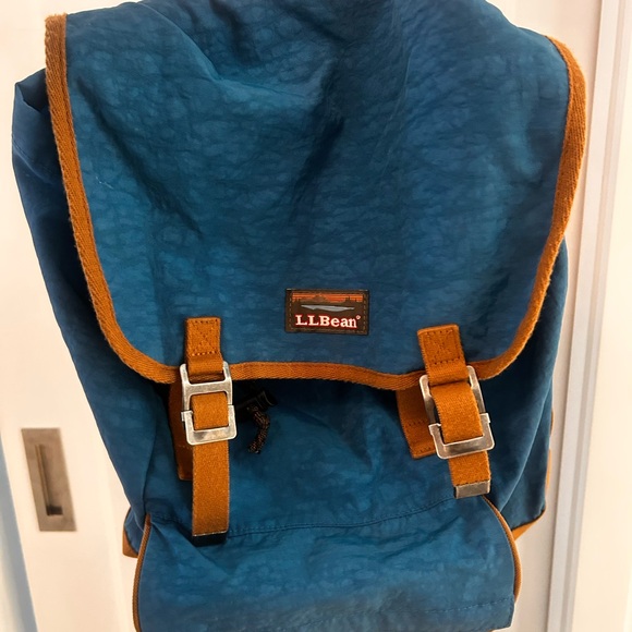 L.L. Bean Teal and Tan Backpack